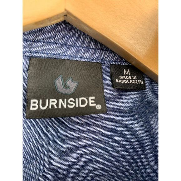 Mens Burnside Button Shirt Short Sleeve Chenile Southwest Logo Medium 0997 - Picture 4 of 6